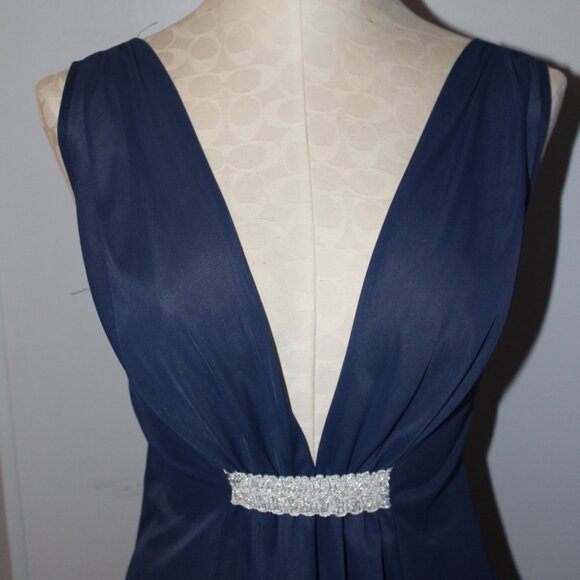 Womens Vintage Navy Blue Union Made Medium Nightgown - Picture 2 of 6